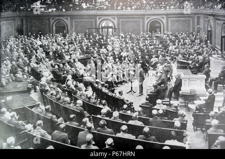 19. September 1919 Adresse von General John Pershing an den Kongress in Washington DC, USA über das Ende des Krieges in Europa (Erster Weltkrieg) Stockfoto