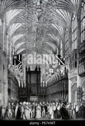 Taufe des künftigen britischen König Edward VII 1842 Hofkirche;   Windsor Castle Stockfoto