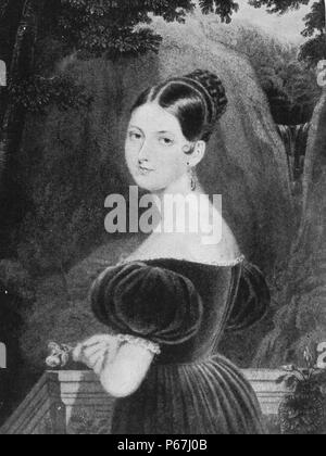Portrait 1836 von Königin Victoria von Großbritannien im Alter von 17 Jahren vom Stockfoto