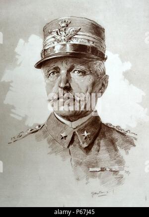 Luigi Cadorna (4. September; 1850; Verbania; Piemont-sardinien - Dezember 21, 1928) war ein italienischer Feldmarschall; bekannt für die Stabschef der Italienischen Armee während des ersten Teils des Ersten Weltkriegs. Stockfoto