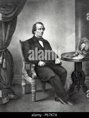 Präsident Andrew Johnson. Johnson war der 17. Präsident der Vereinigten Staaten, von 1865 bis 1869 dienen. Er wurde Präsident Abraham Lincoln's Vice President zum Zeitpunkt der Ermordung Lincolns. Stockfoto