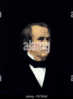 Präsident Andrew Johnson. Johnson war der 17. Präsident der Vereinigten Staaten, von 1865 bis 1869 dienen. Er wurde Präsident Abraham Lincoln's Vice President zum Zeitpunkt der Ermordung Lincolns. Stockfoto