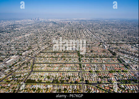 Luftaufnahme von Wohn Inner City Los Angeles, Kalifornien, USA Stockfoto
