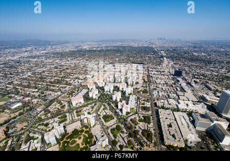 Helikopter Luftbild von Wohn Inner City Los Angeles, Kalifornien, USA Stockfoto