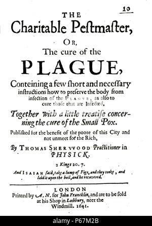 Beratung-Broschüre über die Pest und andere Krankheiten zu verhindern. Vom Jahre 1641 Stockfoto