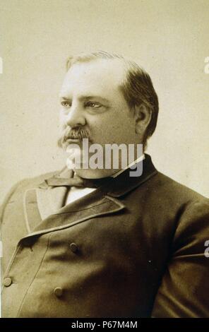 Präsident Grover Cleveland (1837-1908). Cleveland war der 22. und 24. Präsident der Vereinigten Staaten. Er ist der einzige Präsident zwei, nicht aufeinander folgende Begriffe zu dienen und zweimal in die Nummerierung der Präsidenten gezählt zu werden. Stockfoto