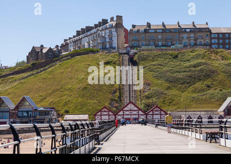 Ein Blick von der Pier in Saltburn am Meer, England, Großbritannien Stockfoto