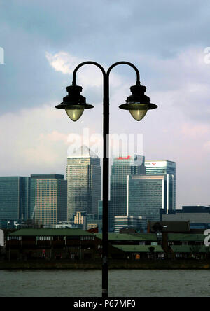 Canary Wharf und HSBC Türmen. Docklands, London, Großbritannien. Stockfoto