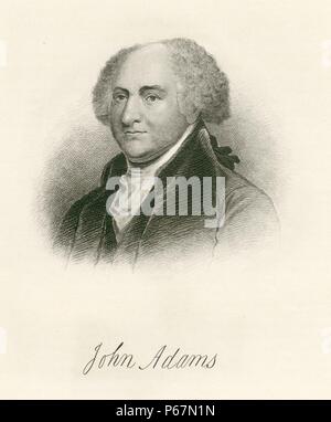 John Adams (1735-1826) war der zweite Präsident der Vereinigten Staaten, die zuvor als erster Vizepräsident der Vereinigten Staaten gedient. Ein Gründung Vater, Er war ein Staatsmann, Diplomat, und ein führender Verfechter der amerikanischen Unabhängigkeit von Großbritannien Stockfoto