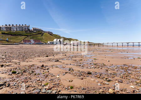 Blick vom Strand von Saltburn am Meer, England, Großbritannien Stockfoto