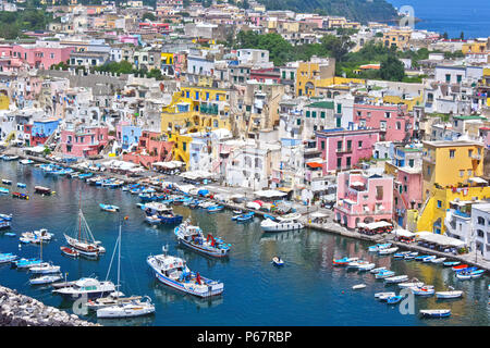 Architektur der Insel Procida eine Gemeinde der Metropole Neapel, Kampanien, Italien. Stockfoto