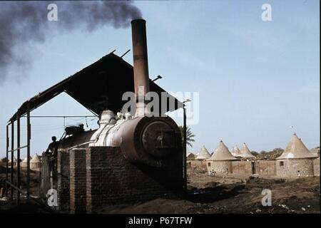 Sennar Kreuzung im Sudan am Montag, den 10. Januar 1983. Die stationären Kessel ist von der North British Locomotive Company Nr. 23591 von 1927. Stockfoto