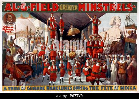 Plakat für Al. G. Feld größere Spielleute älteste, größte, beste, 1900 Stockfoto