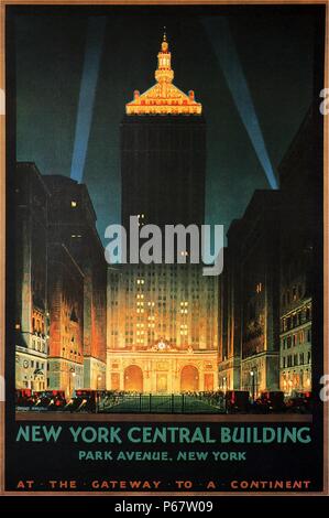 Das Helmsley Gebäude ist ein 35-stöckiges Gebäude mit 230 Park Avenue, zwischen East 45th und 46th Straße in Manhattan, New York City, das 1929 in der New Yorker Zentrale Gebäude und wurde von Warren & Wetmore konzipiert, die Architekten von Grand Central Terminal, im Beaux-Arts Stil erbaut wurde entfernt Stockfoto