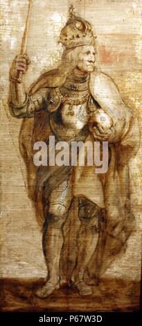 Die Kaiser Maximilian I. von Sir Peter Paul Rubens (1577-1640). 1634 Rubens wurde beauftragt, eine Reihe von street Dekorationen der Eintritt in Antwerpen von Ferdinand, dem neu ernannten Gouverneur der spanischen Niederlande zu feiern. Stockfoto