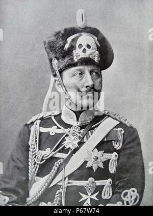 Wilhelm II. und Wilhelm II.; 1859 - 4. Juni 1941) wurde der letzte deutsche Kaiser (Kaiser), König von Preußen, dem Deutschen Reich und dem Königreich Preußen, vom 15. Juni 1888 bis 9. November 1918. Stockfoto