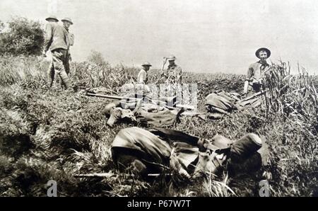 Britische Soldaten an der zweiten Schlacht der Marne (Französisch: Seconde Bataille de la Marne), oder die Schlacht von Reims (15. Juli - 6. August 1918) war der letzte große deutsche Spring Offensive an der Westfront während des Ersten Weltkrieges. Stockfoto