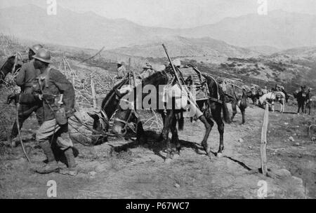 Französisch afrikanischen Kolonialsoldaten in Bulgarien im ersten Weltkrieg Stockfoto