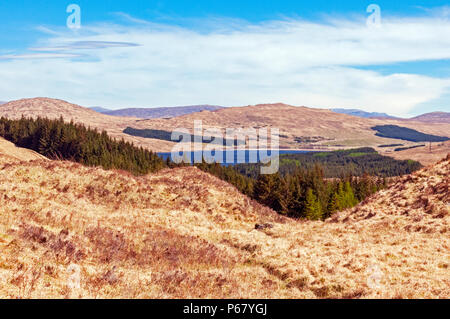 Blick auf Loch Tulla aus West Highland Way Trail, Schottland Stockfoto