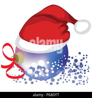 Vektor Weihnachtskugel in hat Santa Clauslight Stock Vektor