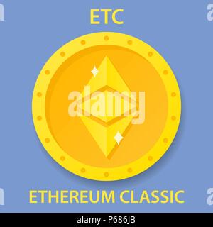 Des Astraleums classic Coin cryptocurrency blockchain Symbol. Virtuelle elektronische, Internet Geld oder cryptocoin Symbol, Logo Stock Vektor