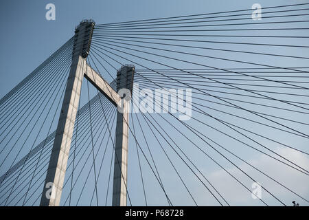 Vidyasagar Setu auch bekannt als die Zweite Hooghly Brücke - Kolkata, Indien. Stockfoto