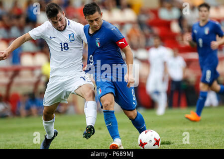 Reus, Tarragona, Spanien. 28 Juni, 2018. Fußballspiel zwischen Italien vs Griechenland an der Reus Stadion. © ABEL F. ROS/Alamy leben Nachrichten Stockfoto