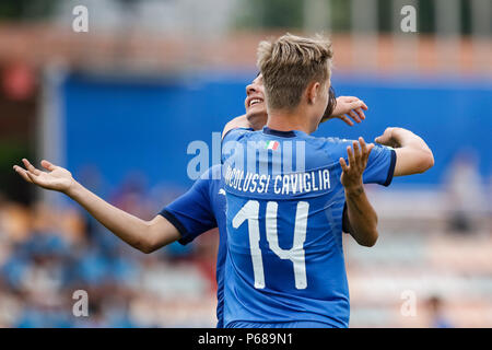 Reus, Tarragona, Spanien. 28 Juni, 2018. Fußballspiel zwischen Italien vs Griechenland an der Reus Stadion. © ABEL F. ROS/Alamy leben Nachrichten Stockfoto