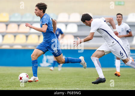Reus, Tarragona, Spanien. 28 Juni, 2018. Fußballspiel zwischen Italien vs Griechenland an der Reus Stadion. © ABEL F. ROS/Alamy leben Nachrichten Stockfoto