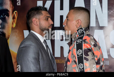 Birmingham, Großbritannien. 28. Juni 2018. Amir Khan v Samuel Vargas ist auf einer Pressekonferenz angekündigt, von Eddie Hearn und Matchroom Boxing gehostet werden. Credit: James Wilson/Alamy Live News Credit: James Wilson/Alamy leben Nachrichten Stockfoto