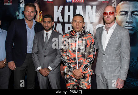 Birmingham, Großbritannien. 28. Juni 2018. Amir Khan v Samuel Vargas ist auf einer Pressekonferenz angekündigt, von Eddie Hearn und Matchroom Boxing gehostet werden. Credit: James Wilson/Alamy Live News Credit: James Wilson/Alamy leben Nachrichten Stockfoto