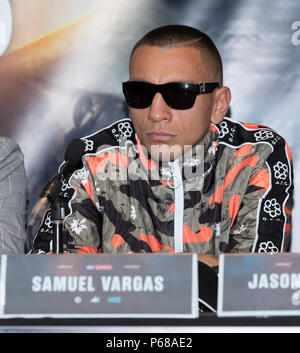 Birmingham, Großbritannien. 28. Juni 2018. Amir Khan v Samuel Vargas ist auf einer Pressekonferenz angekündigt, von Eddie Hearn und Matchroom Boxing gehostet werden. Credit: James Wilson/Alamy Live News Credit: James Wilson/Alamy leben Nachrichten Stockfoto