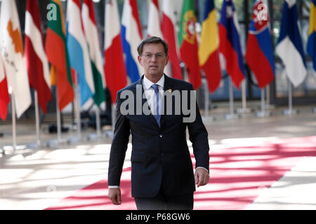 Brüssel, Belgien am 29.06.2018. Premierminister von Slowenien Miro Cerar kommt für ein Treffen mit den Staats- und Regierungschefs der Europäischen Union Credit: ALEXANDROS MICHAILIDIS/Alamy leben Nachrichten Stockfoto