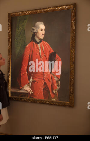 London, Großbritannien. 29 Jun, 2018. Ein Foto für Bonhams Alte Meister Verkauf fand in New Bond Street in London statt. Hogarth, London (1726-1770) Porträt von Robert Francis Burdett, 4 bt., drei Viertel Länge bei £ 25.000 - 35.000 geschätzt. Der Verkauf selbst erfolgt am Mittwoch, den 4. Juli um 14:00 Uhr Credit: Keith Larby/Alamy leben Nachrichten Stockfoto