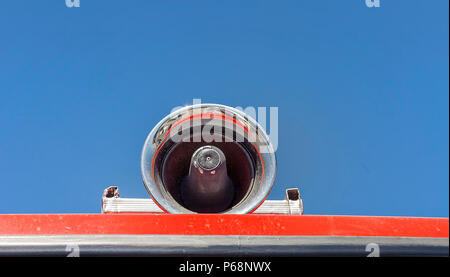 Chrom Sirene auf Löschfahrzeuge auf dem Dach. Stock Bild. Stockfoto