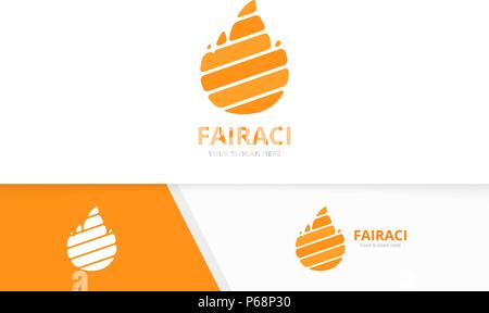 Vektor Brand logo Kombination. Flamme Symbol oder Icon. Einzigartige torch Logo Design Template. Stock Vektor