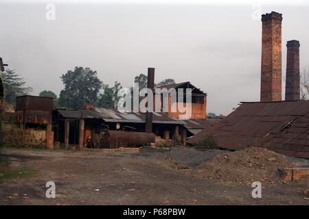 Die beiden stationären Kessel in die verlassenen Ledo Ziegelei im März 2007. Stockfoto