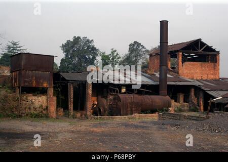 Die beiden stationären Kessel in die verlassenen Ledo Ziegelei im März 2007. Stockfoto