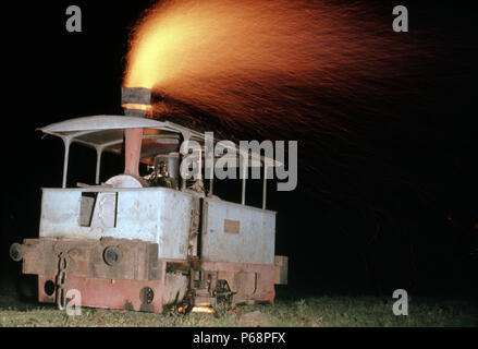 Die Welten der letzte Dampf tram in der Zuckerfabrik F.C Azucarera in Paraguay. Durch Bouig von Berlin im Jahre 1910 erbaut. Den Motor Tebicuary arbeitete ursprünglich fo Stockfoto