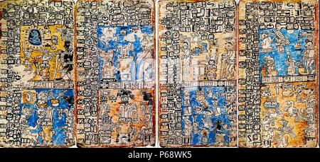 Die Madrider Codex (auch Codex Tro-Cortesianus oder der Troano Codex bekannt). Eine von drei Überlebenden präkolumbischen Maya Bücher dating zu den Post-klassische Periode der mesoamerikanischen Chronologie (C. 900 - 1521 AD) Stockfoto
