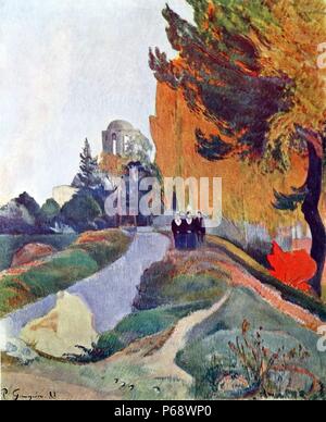 Landschaft in Arles in der Nähe der Alyscamps, 1888 von Paul Gauguin Stockfoto