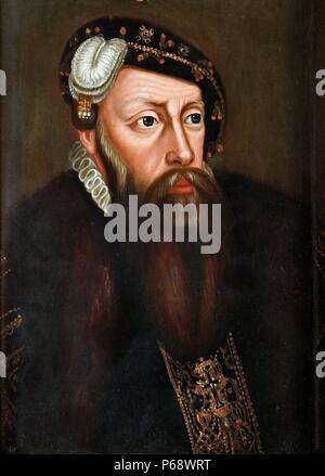 Gustav ICH, geboren Gustav Eriksson der Vasa adligen Familie und später als Gustav Vasa (12. Mai 1496[1] - 29. September 1560), König von Schweden von 1523 bis zu seinem Tod bekannt, Portrait von Ulla (Ulrika Frederika) Pasch, 1735-1796 (Schweden) Stockfoto