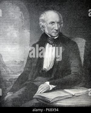 Porträt von William Wordsworth (1770-1850) war einer der wichtigsten englischen romantischen Dichter, der, mit Samuel Taylor Coleridge, geholfen, die Romantik in Englischer Literatur mit dem 1798 gemeinsame Veröffentlichung lyrischen Balladen zu starten. Vom 16. Jahrhundert. Stockfoto