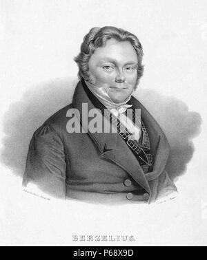 Gravieren von Jons Jacob Berzelius (1779-1848), ein schwedischer Chemiker. Vom 18. Jahrhundert. Stockfoto