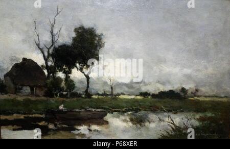 Gemälde mit dem Titel "Herbst-Landschaft" Painted durch Johan Hendrik Weissenbruch (1824-1903). Datiert 1903 Stockfoto