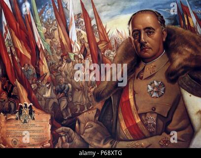 Diktator Francisco Franco Bahamonde (1892 – 1975) von Spanien von 1939 bis zu seinem Tod im Jahr 1975 Stockfoto