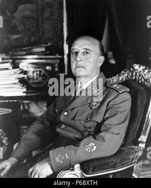 Diktator Francisco Franco Bahamonde (1892 – 1975) von Spanien von 1939 bis zu seinem Tod im Jahr 1975 Stockfoto