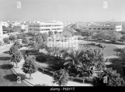 Foto von Dizengoff-Platz, Tel Aviv. Datiert 1946 Stockfoto