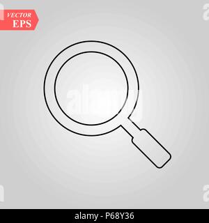 Lupe Symbol Leitung, umriss Vektor Zeichen, linear style Piktogramm isoliert auf Weiss. Suche, Symbol, Logo Illustration finden. Editierbare Schlaganfall. Pixel Perfect Stock Vektor