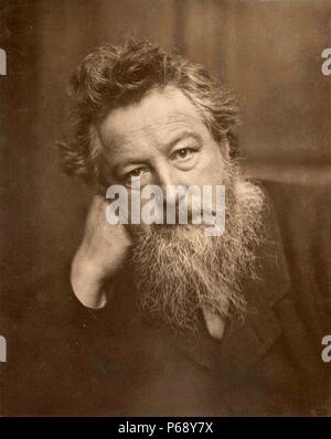 Foto von William Morris (1834-1896) Englisch Textildesignerin, Dichter, Schriftsteller, Übersetzer, und sozialistischer Aktivist. Im Zusammenhang mit der britischen Arts und Crafts- Bewegung. Von Frederick Hollyer fotografiert. Vom 1887 Stockfoto